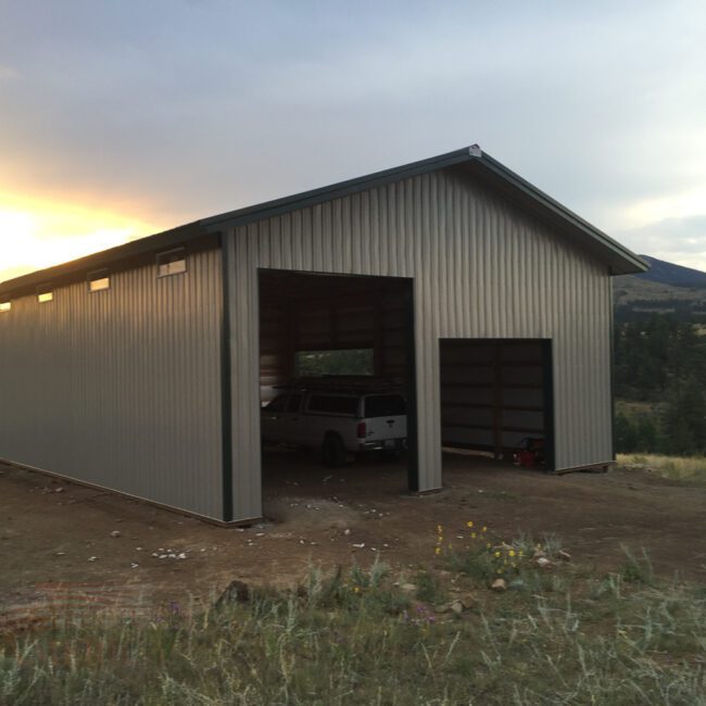 #8743 – Post frame building with Windows – Drake, CO | Steel Structures America