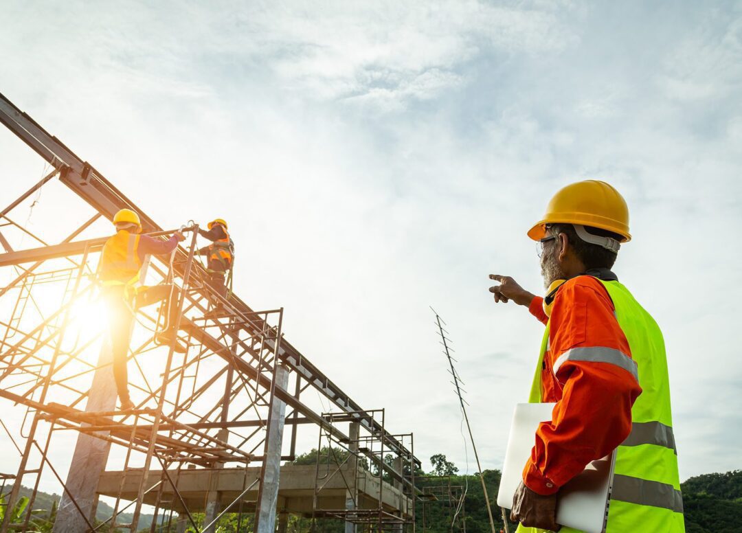A construction worker control in Engineer technician watching | Steel Structures America