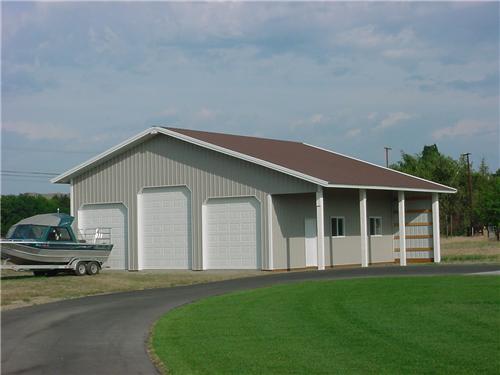 Mid Size Garage with Lean To #2655 – Pinehurst, ID | Steel Structures America