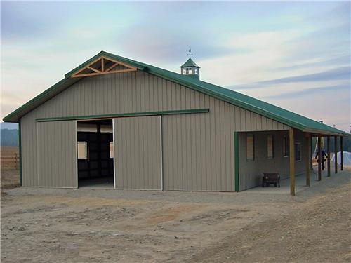 Horse Barn with Lean To #1738 | Steel Structures America
