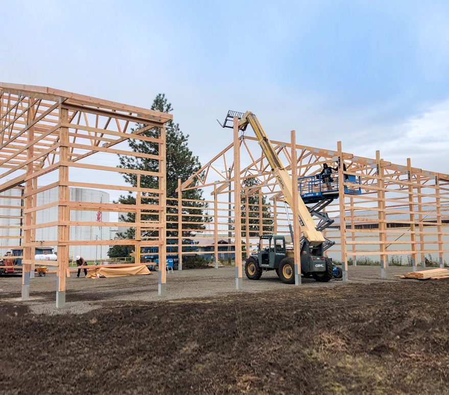 Steel Structures America Building In Progress - Wood Framing
