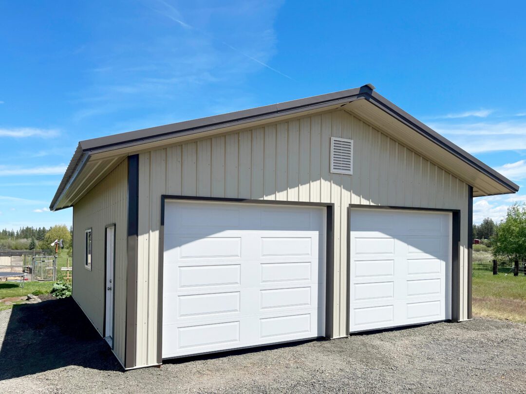 #13889 - 24 x 30 x 10 Pole Barn Garage in Cheney, WA | Steel Structures ...